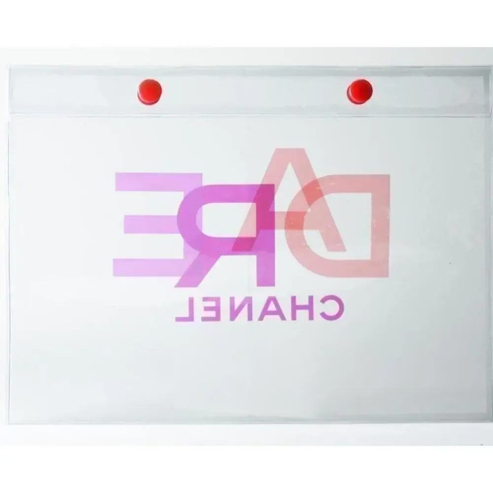 CHANEL DRE Clear PVC Pouch Novelty Cosmetic Bag Pink Logo New